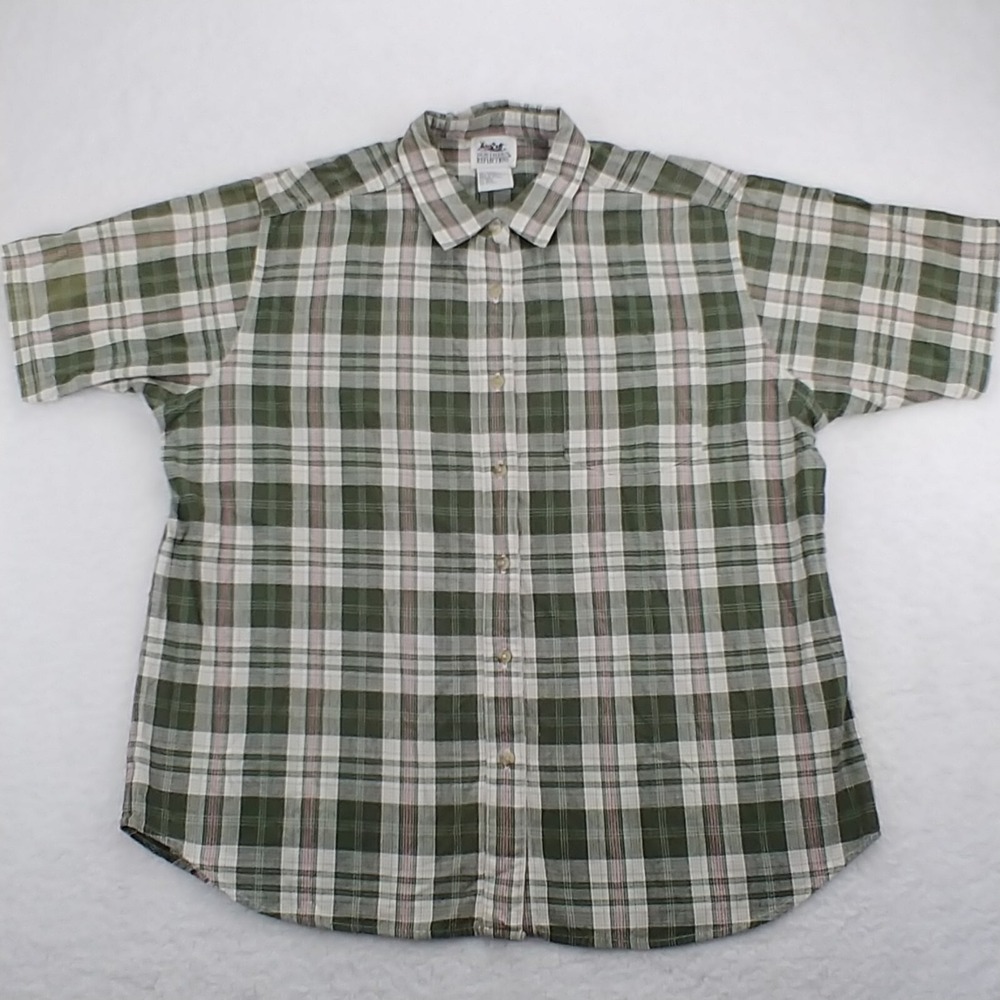 Vintage Northern Reflections Men's Casual XL Olive White and Red‎ w One Pocket